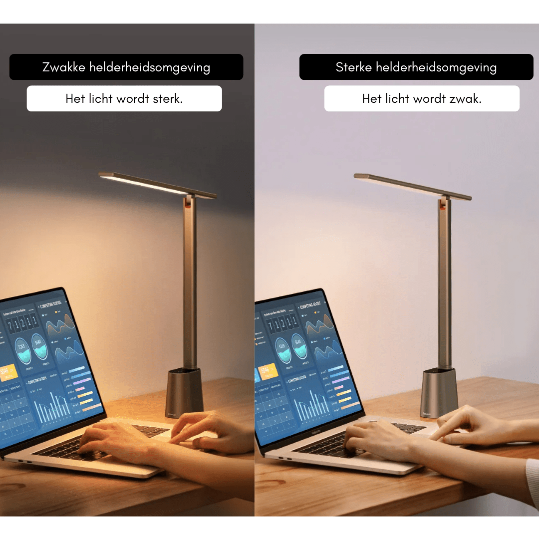 Skanto | Intelligent, sammenleggbar LED skrivebordslampe med batteri og dimmefunksjon