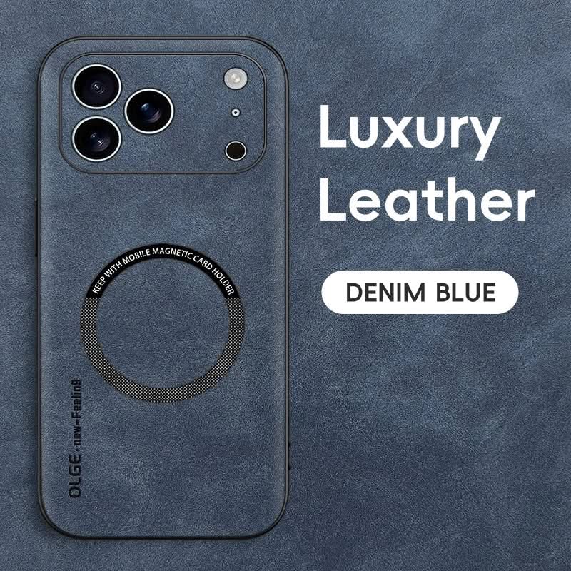 Skanto | Premium lær MagSafe-deksel for iPhone 11-17 serie