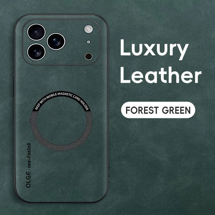 Skanto | Premium lær MagSafe-deksel for iPhone 11-17 serie