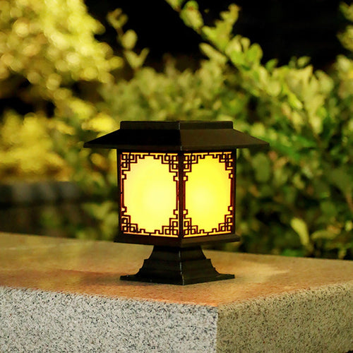 Skanto | Solar LED Hage Lampe – Stor Firkantet Lampe med Varmt Lys og Dobbelt Bruk