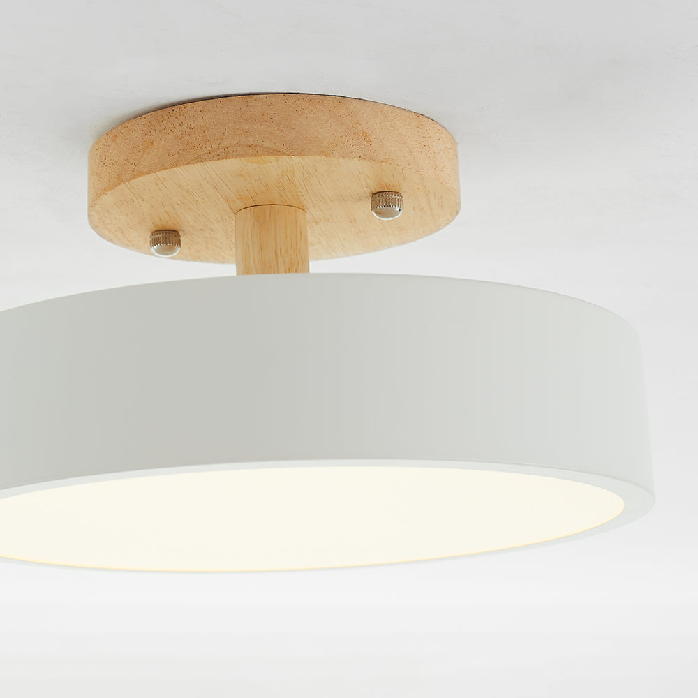 Stilig LED taklampe laget av tre og akryl for soverom, spisestue og stue