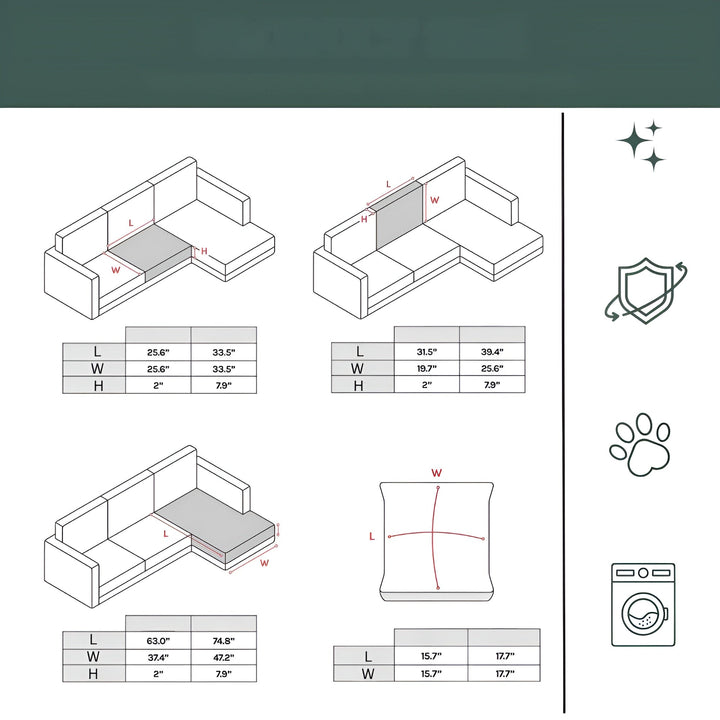 Samt-sofa trekk med diamantmønster – Myk & Luksuriøs | Perfekt passform for enhver sofa | Skanto