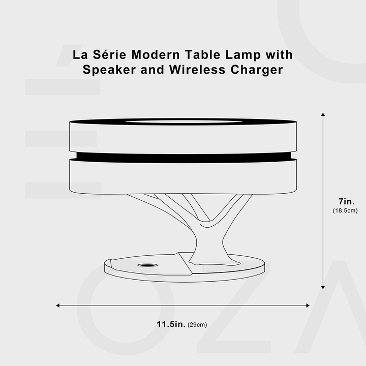LumeCharge - Minimalistisk LED Bordlampe med Trådløs Lading | Skanto