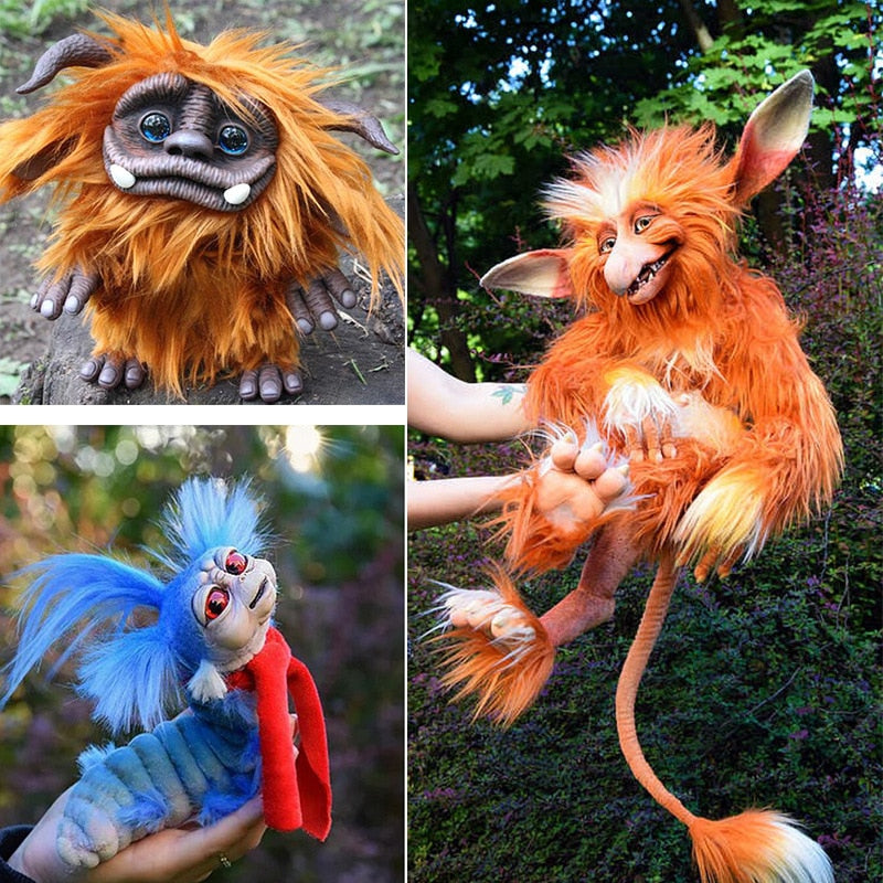 Skanto | Labyrint Plush Doll Maze Worm Rødt Hår Stor Mund Monster Dyr Plush Doll Leketøy Søtt Morsomt Gave Plush Doll Hjem Decor