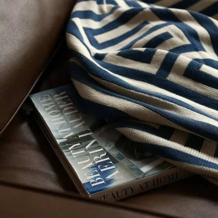 Skanto | Labyrintisk Geometrisk Jacquard Kaste Teppet