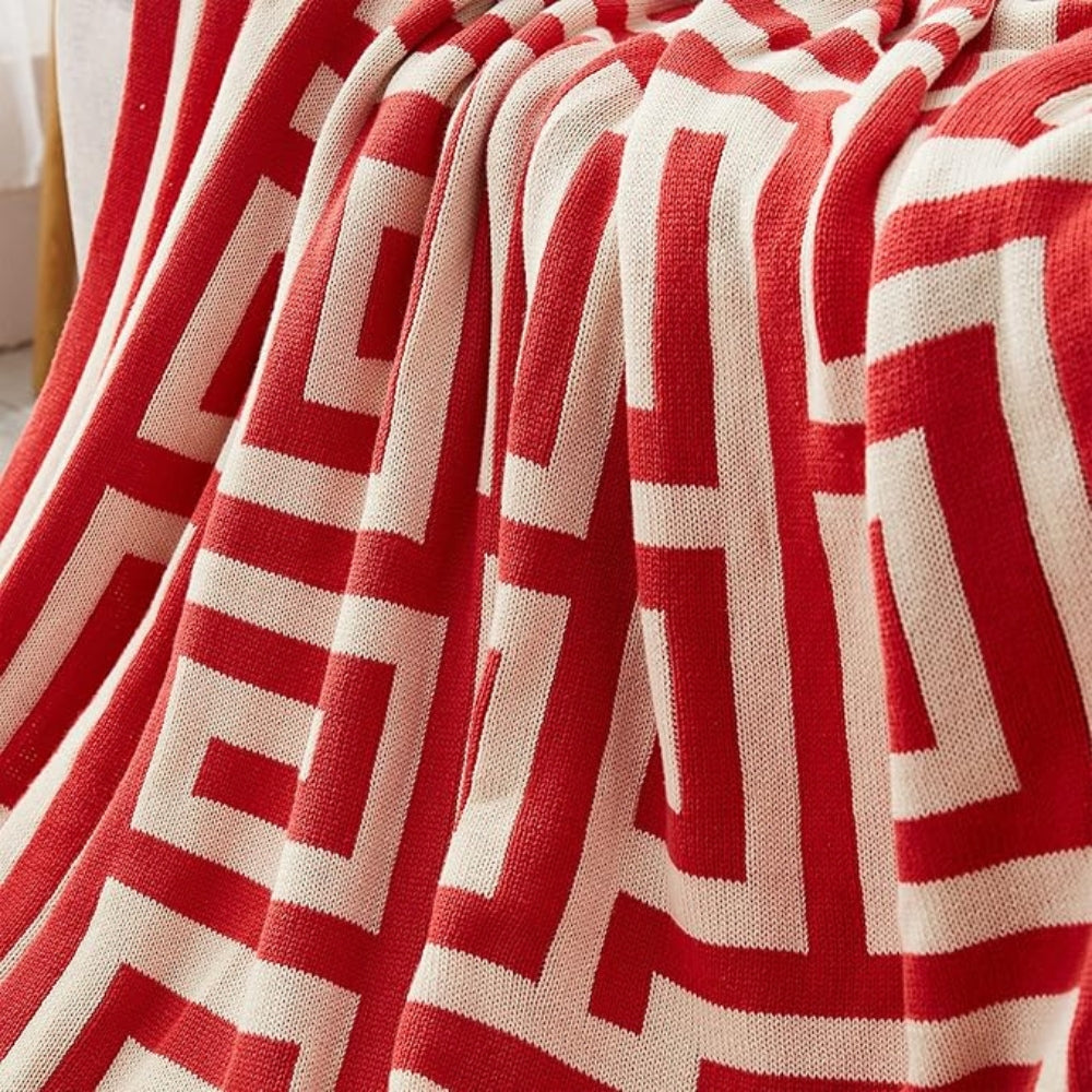 Skanto | Labyrintisk Geometrisk Jacquard Kaste Teppet