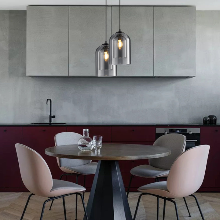 LuxeBeam-lampe – Moderne pendellampe laget av dobbeltbuet glass