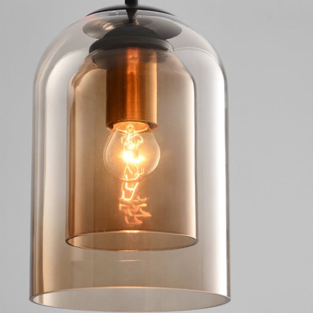 LuxeBeam-lampe – Moderne pendellampe laget av dobbeltbuet glass
