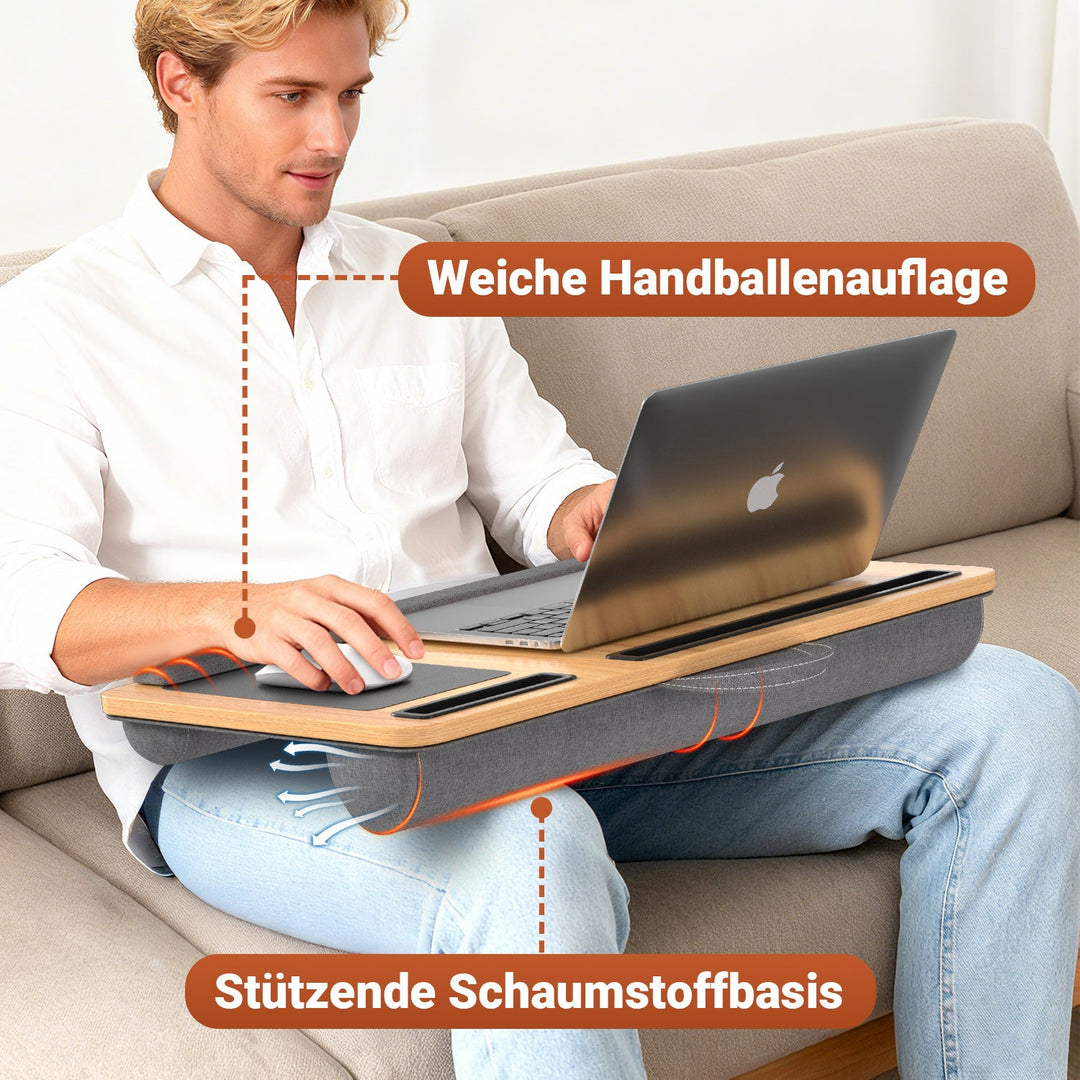 Laptopputerpute ergonomisk laptopbord med håndleddsstøtte & polstret | Skanto