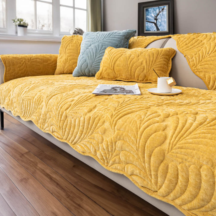 Leaf Cotton Mat Anti-scratch Protective Couch Cover 70x210 | Skanto