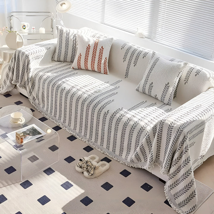 Skanto | Leaf Fringed Lace Sofa Cover