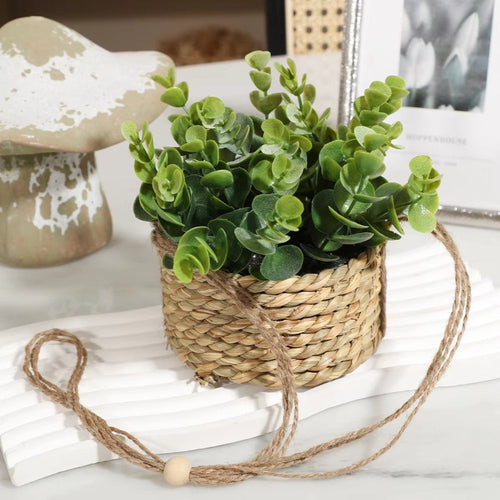 Skanto | Leafara Henge Kunstig Plante i Vevd Kurvpotte