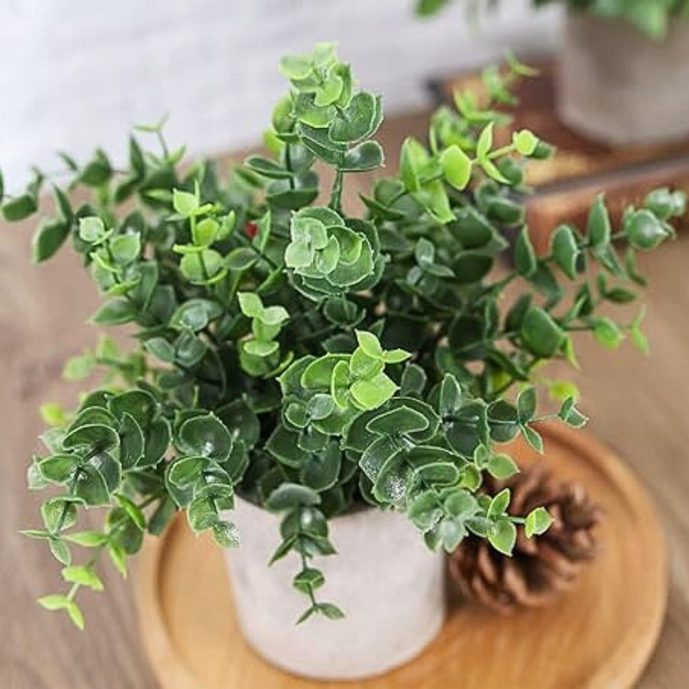 Skanto | Leafora Kunstige Planter i Moderne Potte Dekor | 3stk Sett