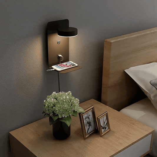 Norvo | Dimbar Multifunksjonell Led-Vegglampe Med Usb-Ladeport For Soverom
