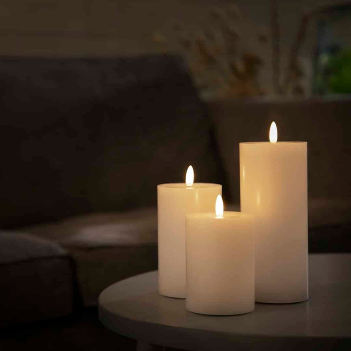 LED lysestake (1 stk) med realistisk 3D flamme 10 x 10 cm | Skanto
