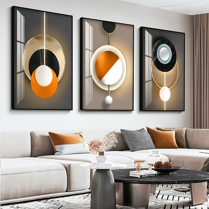 Lett luksus abstrakt himmelsk geometri veggkunst fine art lerrettrykk moderne estetikk bilder for stue spisestue hjemmekontor dekor | Skanto