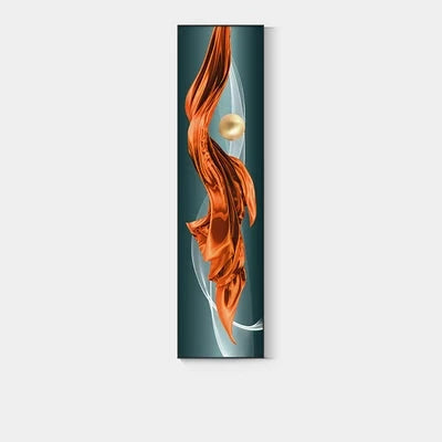 Lett Luxus Abstrakt Gylden Drapering Fin Kunst Lerret Trykk Vertikale Vegg Kunst Stykker med Rike Amber Toner og Glitrende Kule for Moderne Hjem eller Kontordekor | Skanto