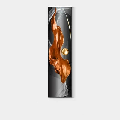 Lett Luxus Abstrakt Gylden Drapering Fin Kunst Lerret Trykk Vertikale Vegg Kunst Stykker med Rike Amber Toner og Glitrende Kule for Moderne Hjem eller Kontordekor | Skanto