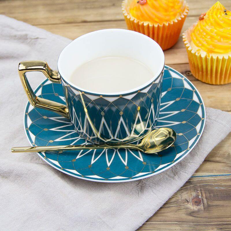 Norvo | Square A Retro-Mønster Kaffe Krus