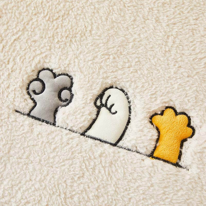 Lovely Cat's Paw Sherpa Fleece Anti-Slip Sofa Dekke | Skanto