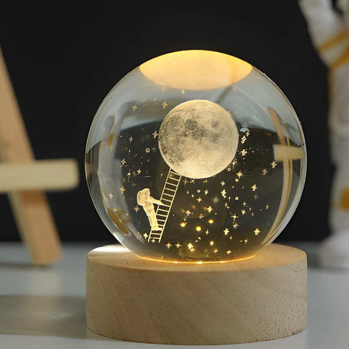 3D Krystall Ball med LED-belysning | Glødende Ball for Soverom og Dekorasjon | Perfekt Gave | Skanto