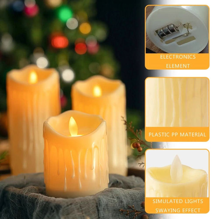 Skanto | LED lys med flammeeffekt i ivory hvit