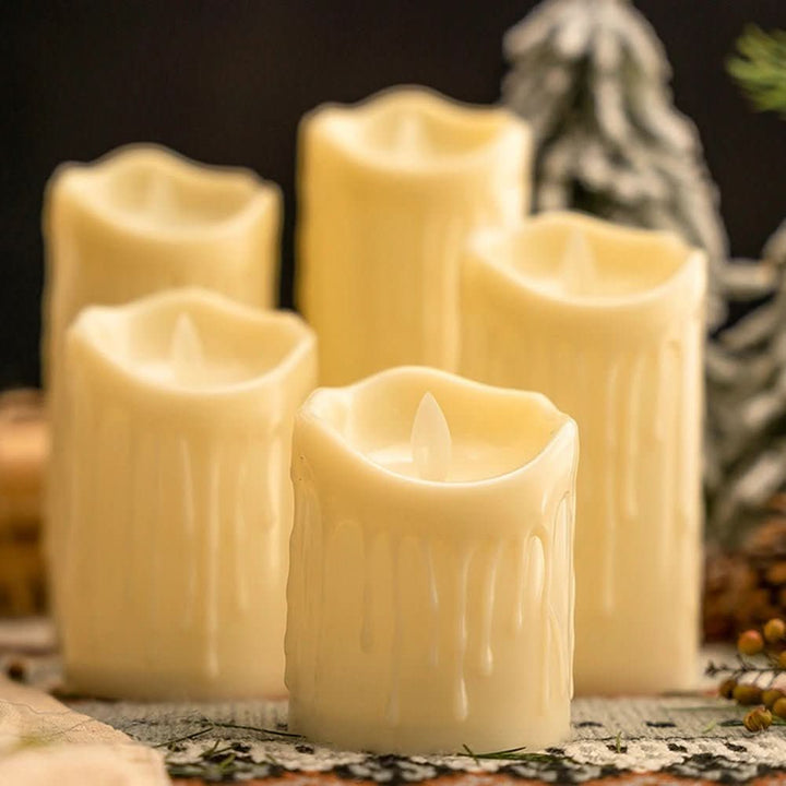 Skanto | LED lys med flammeeffekt i ivory hvit