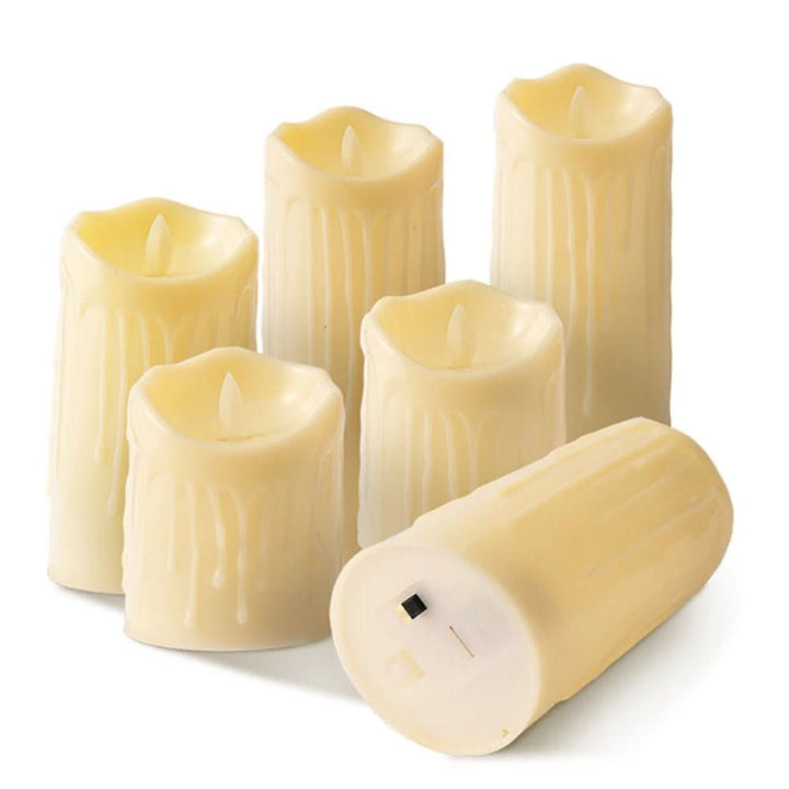 Skanto | LED lys med flammeeffekt i ivory hvit
