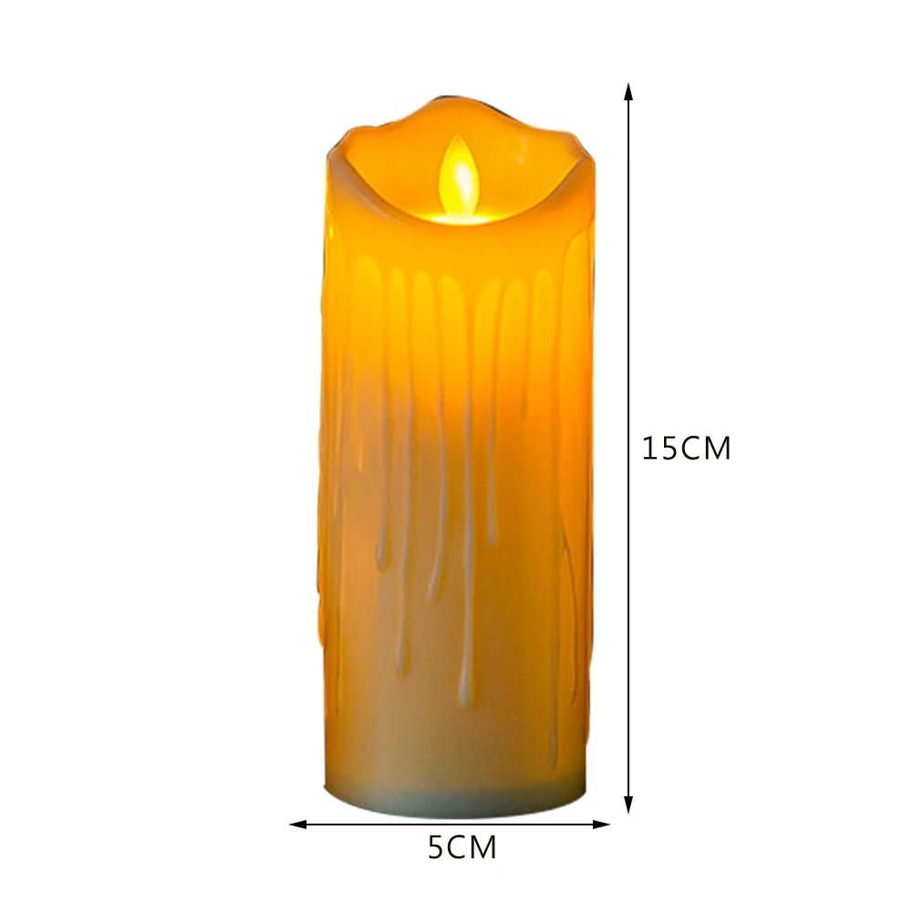 Skanto | LED lys med flammeeffekt i ivory hvit