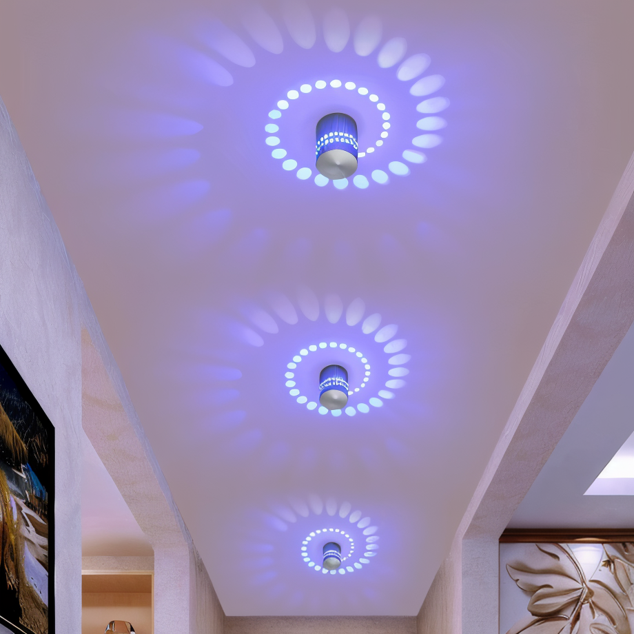 Skanto | LuminBlast LED Vegglampe – Fargerik Spiral Sylinder Vegglampe for Moderne Innendørs Belysning