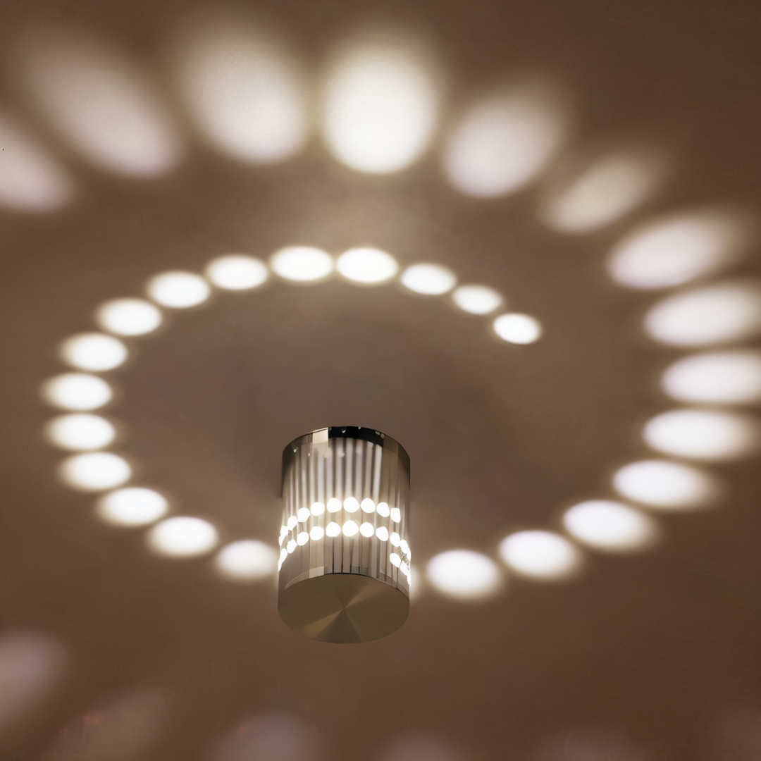 Skanto | LuminBlast LED Vegglampe – Fargerik Spiral Sylinder Vegglampe for Moderne Innendørs Belysning