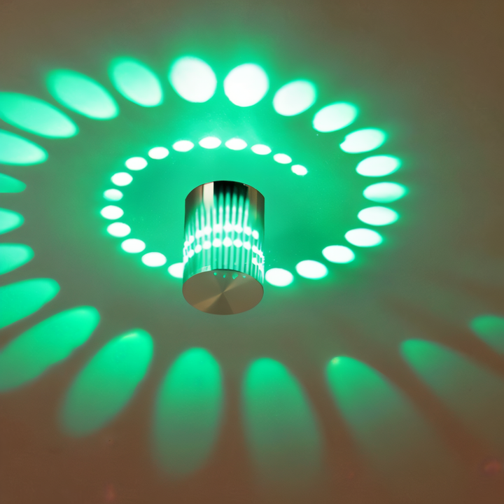 Skanto | LuminBlast LED Vegglampe – Fargerik Spiral Sylinder Vegglampe for Moderne Innendørs Belysning