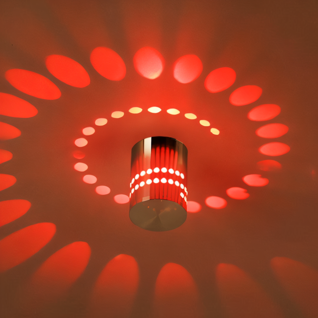 Skanto | LuminBlast LED Vegglampe – Fargerik Spiral Sylinder Vegglampe for Moderne Innendørs Belysning
