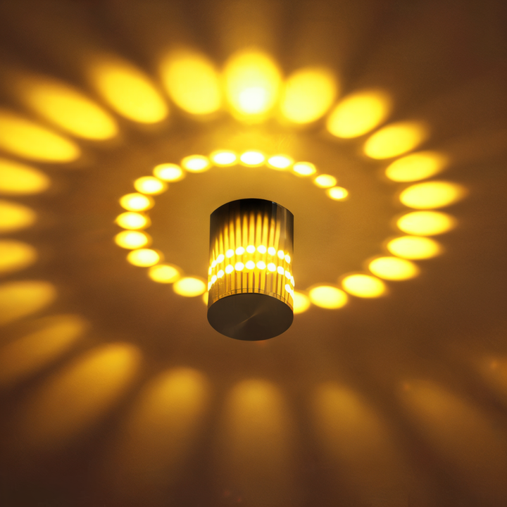 Skanto | LuminBlast LED Vegglampe – Fargerik Spiral Sylinder Vegglampe for Moderne Innendørs Belysning