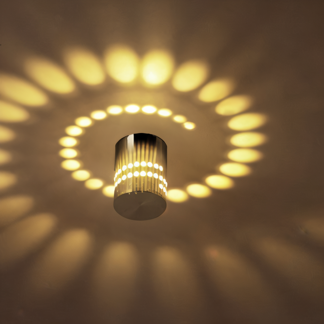 Skanto | LuminBlast LED Vegglampe – Fargerik Spiral Sylinder Vegglampe for Moderne Innendørs Belysning