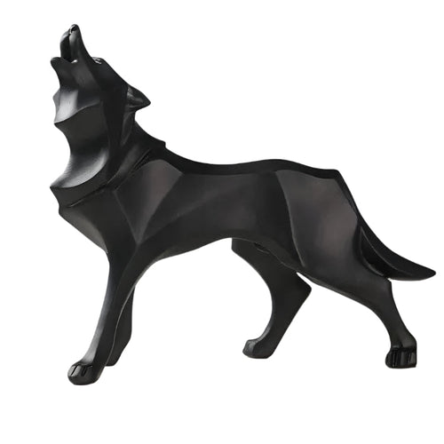 LupoForm – Geometrisk Ulv Statue med Skarpe Kanter Design for Moderne Rom Skanto