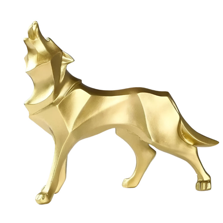 LupoForm – Geometrisk Ulv Statue med Skarpe Kanter Design for Moderne Rom Skanto