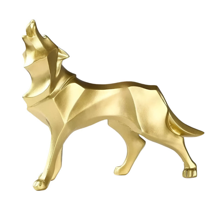 LupoForm – Geometrisk Ulv Statue med Skarpe Kanter Design for Moderne Rom Skanto