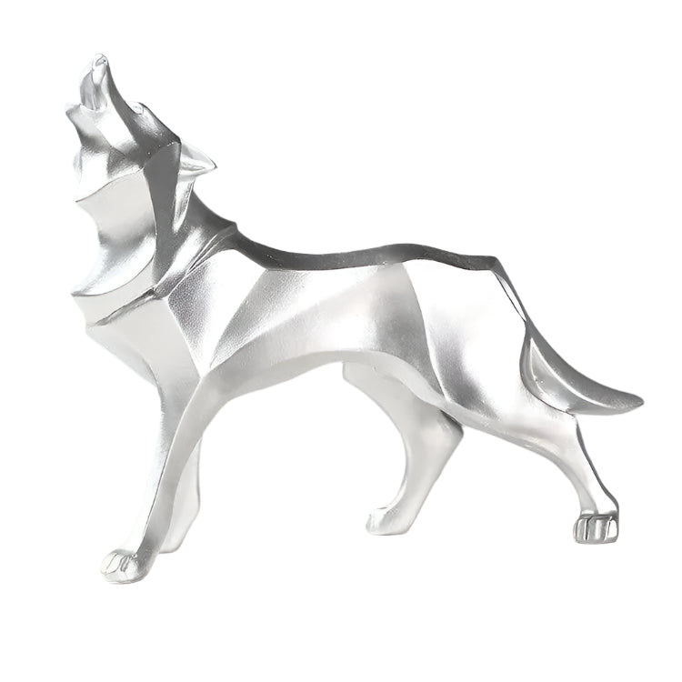 LupoForm – Geometrisk Ulv Statue med Skarpe Kanter Design for Moderne Rom Skanto