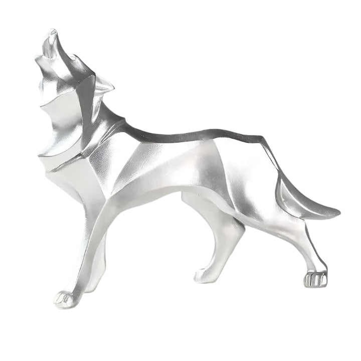 LupoForm – Geometrisk Ulv Statue med Skarpe Kanter Design for Moderne Rom Skanto
