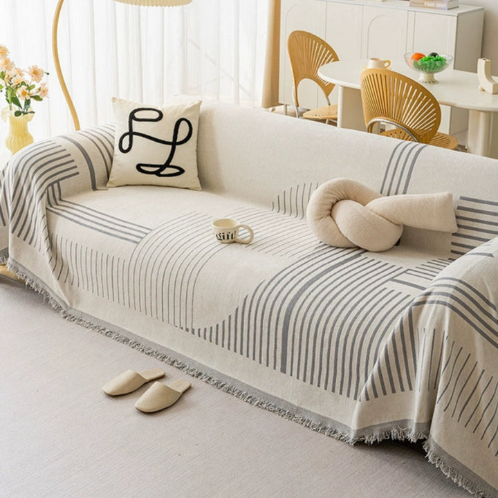 Skanto | Luksuriøst Snøfnugg Chenille Sofa Trekk