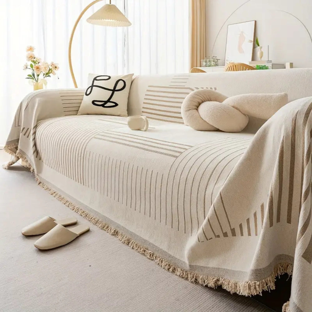 Skanto | Luksuriøst Snøfnugg Chenille Sofa Trekk