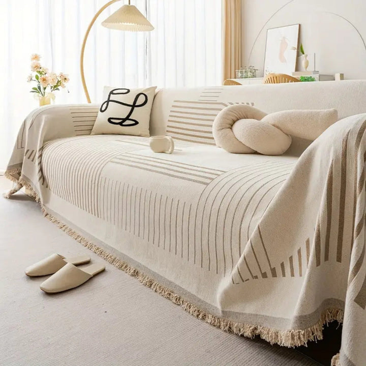 Skanto | Luksuriøst Snøfnugg Chenille Sofa Trekk
