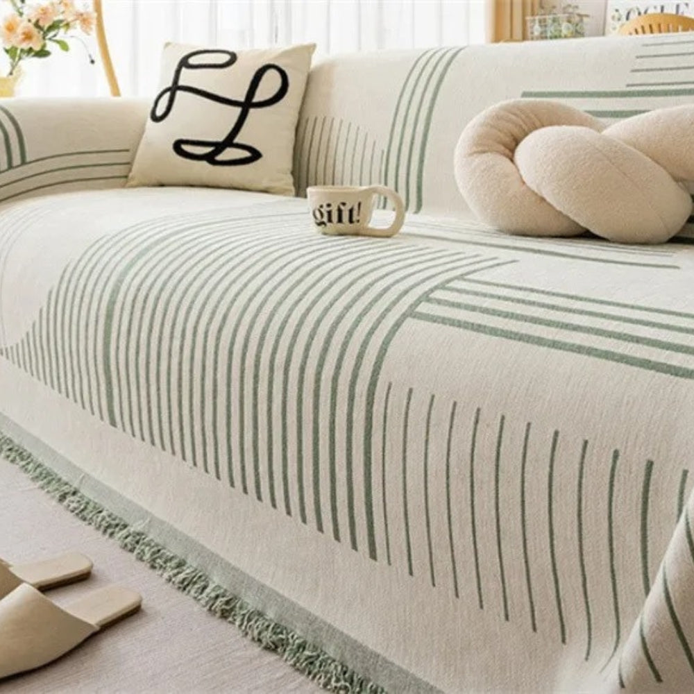 Skanto | Luksuriøst Snøfnugg Chenille Sofa Trekk