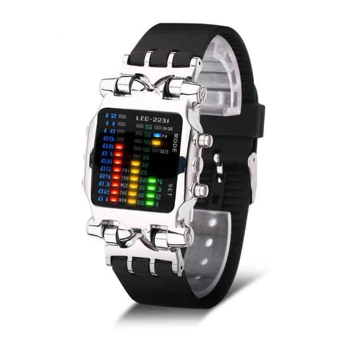 Skanto | Luksusklokker Menn Moteklokke Gummireim LED Digital Klokke Menn Vanntett Sports Militærklokker Relogios Masculino