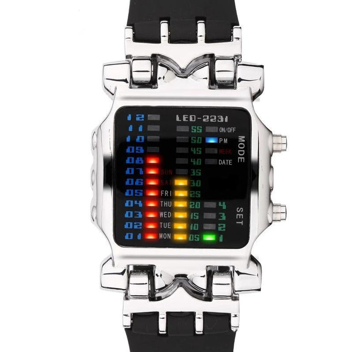 Skanto | Luksusklokker Menn Moteklokke Gummireim LED Digital Klokke Menn Vanntett Sports Militærklokker Relogios Masculino