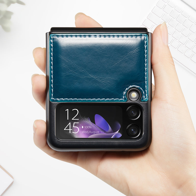 Skanto | Luksuriøs Ekte Lær Flip-deksel for Samsung Z Flip3 5G