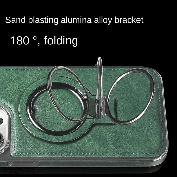 Skanto | Luksuriøs Lær Usynlig Stativ iPhone Deksel