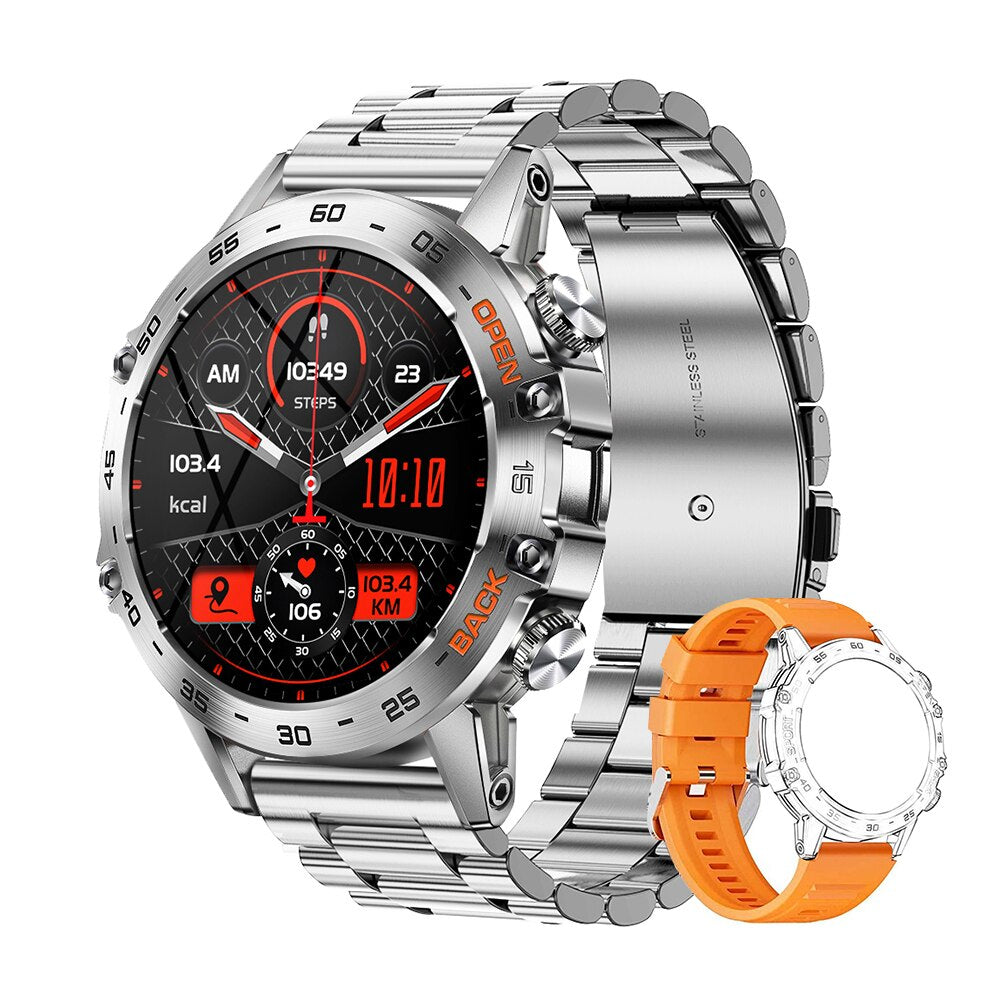 Luksus 1.39" Bluetooth Telefon Smartklokke Menn Sports Fitness Klokker | IP68 Vanntett Smartklokke for Xiaomi Android iOS K52 - Smartklokke, Sport, Fitness, vanntett