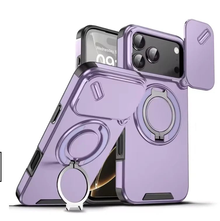 Robust, solid feste med magnetiske ringhalter for iPhone 17